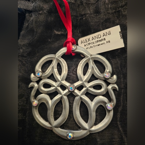 Alex and Ani Rafaelian Silvertone Path of Life Swarovski Accent Ornament NWT - Picture 2 of 4